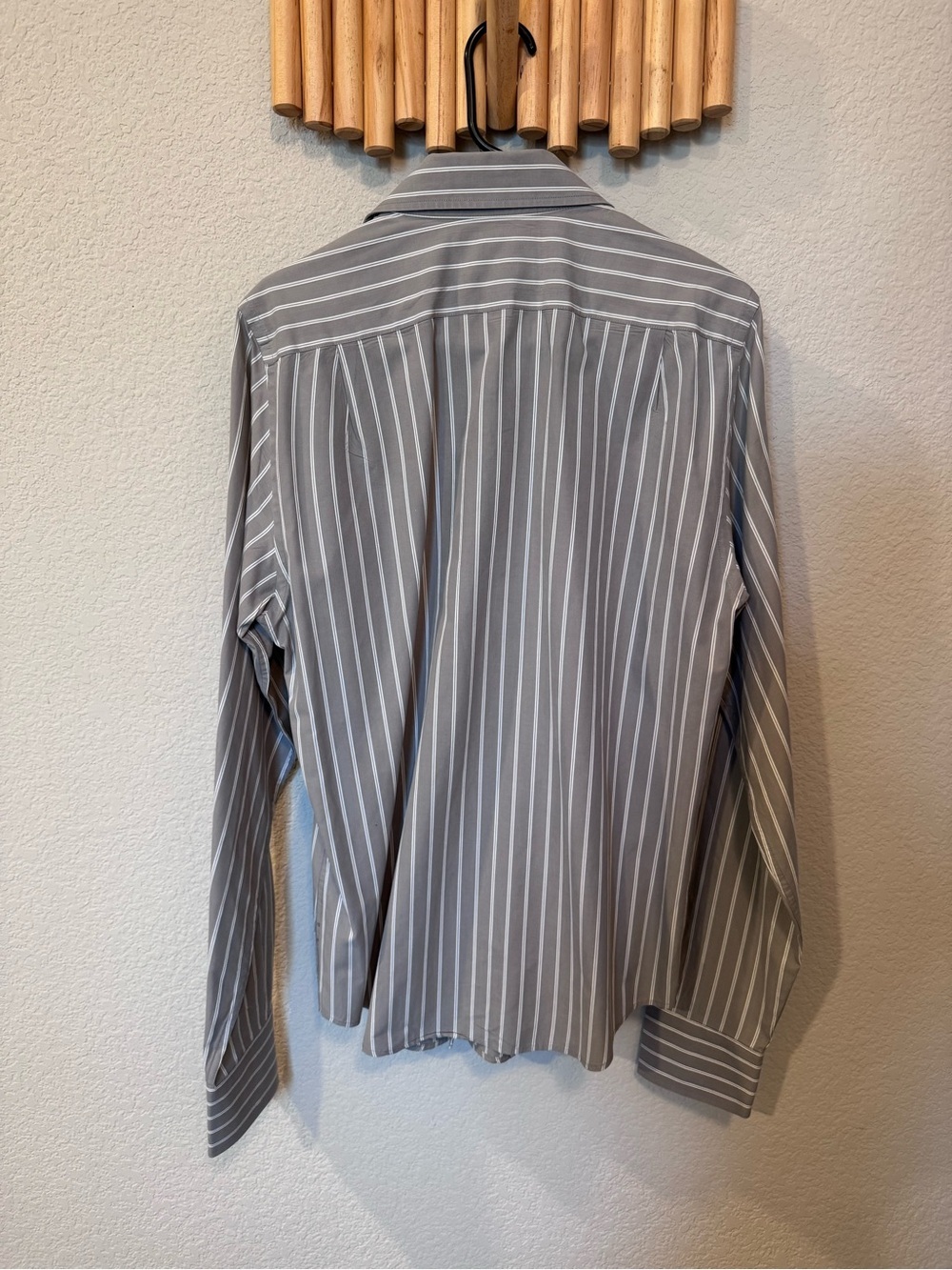 Abercrombie & Fitch Men’s Gray Striped Button Down Shirt Medium 100% Cotton - Picture 6 of 10